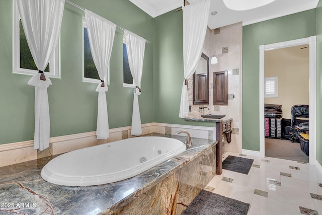2371 E Sanoque Ct, Gilbert, AZ 85298 - bathroom featuring a whirlpool tub and baseboards