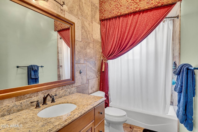 2371 E Sanoque Ct, Gilbert, AZ 85298 - bathroom featuring vanity and shower / bath combination with curtain