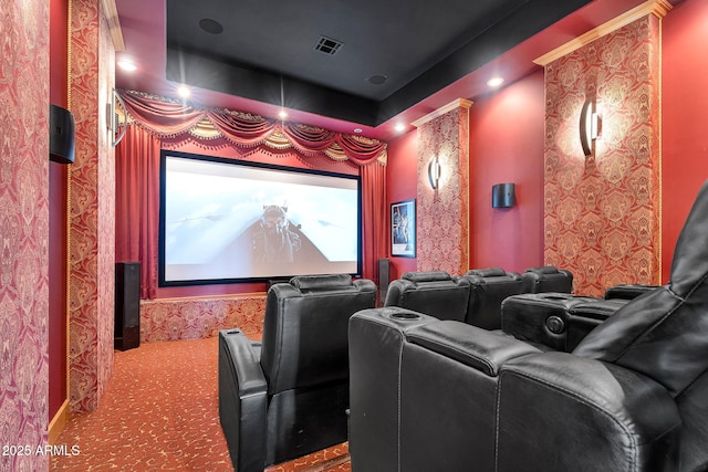 2371 E Sanoque Ct, Gilbert, AZ 85298 - home theater room featuring carpet floors and recessed lighting