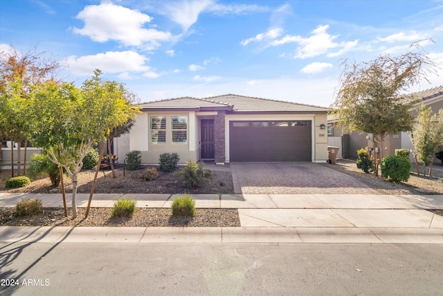 view of front of house with a garage