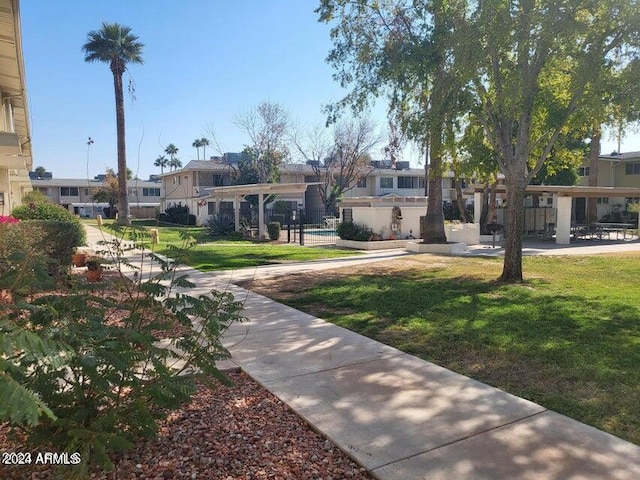 view of community with a lawn