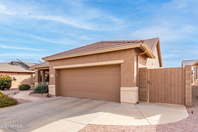 view of front of house with a garage