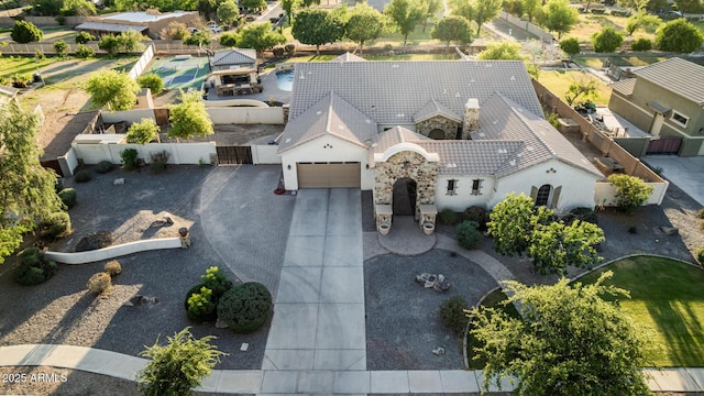 aerial view of property and surrounding area