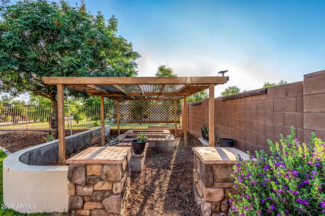 view of patio with a fenced backyard