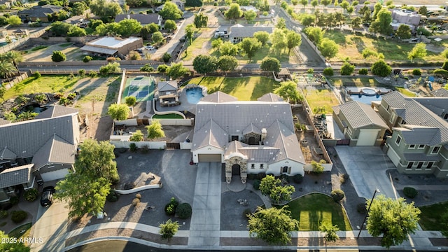 aerial perspective of suburban area