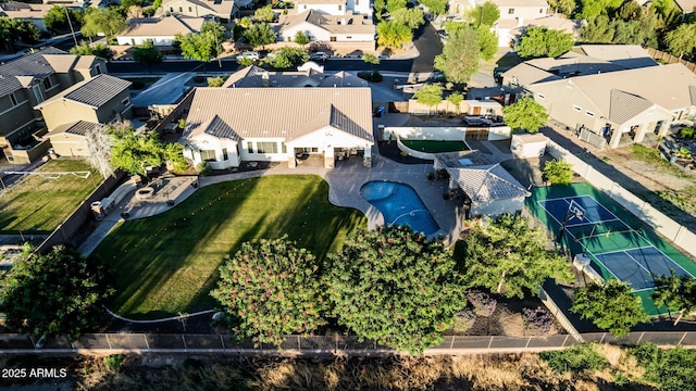 aerial view of residential area