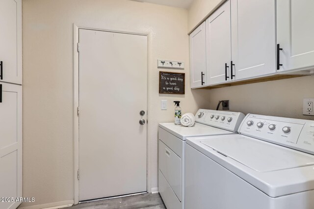 828 E Le Marche Ave, Phoenix, AZ 85022 - washroom with washer and dryer, cabinet space, baseboards, and light wood finished floors