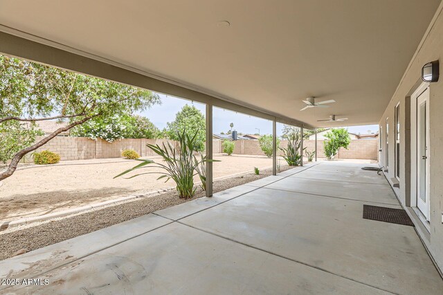 828 E Le Marche Ave, Phoenix, AZ 85022 - view of patio / terrace featuring ceiling fan and a fenced backyard