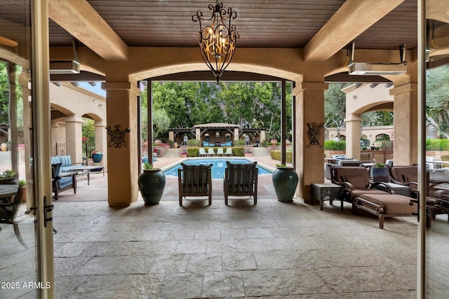 view of patio featuring an outdoor pool