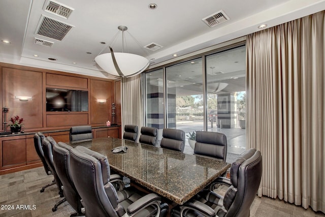 home office featuring recessed lighting and visible vents