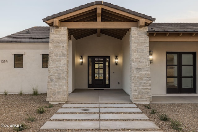 entrance to property with french doors