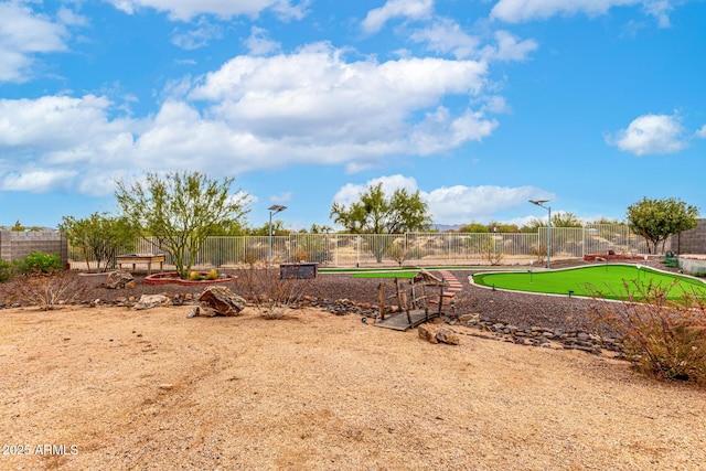 view of yard featuring fence