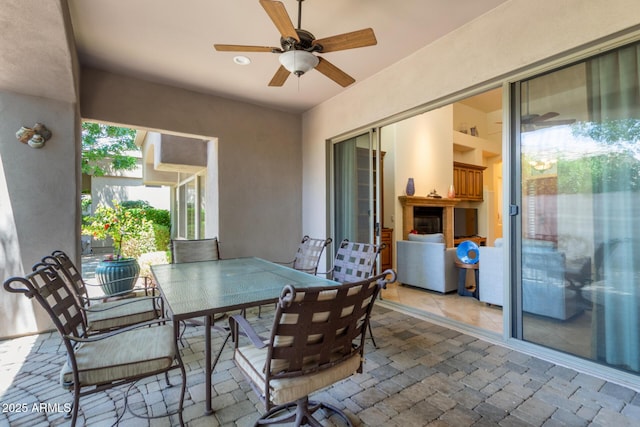 8689 E Krail St, Scottsdale, AZ 85250 - view of patio / terrace featuring outdoor dining area and a ceiling fan