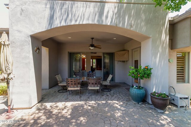 8689 E Krail St, Scottsdale, AZ 85250 - view of patio featuring ceiling fan and outdoor dining area