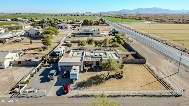 drone / aerial view featuring a mountain view