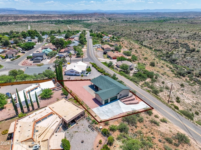 aerial view with a mountain view