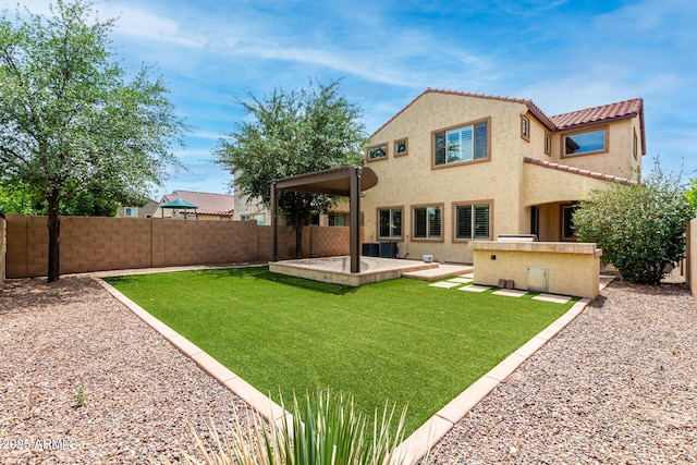 5407 S Tatum Ln, Gilbert, AZ 85298 - back of property featuring a patio, stucco siding, and a tile roof