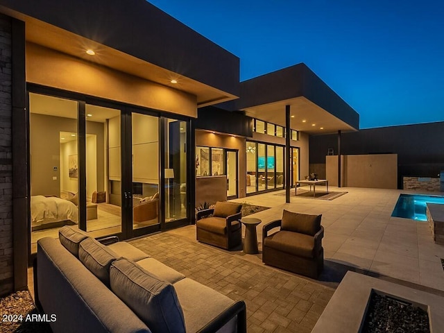 exterior space with an outdoor living space