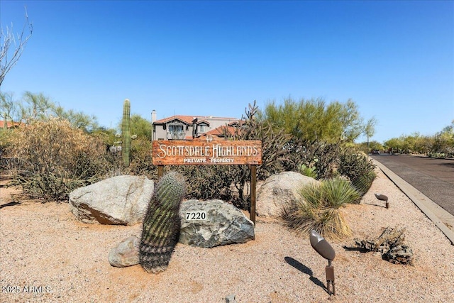 view of community sign