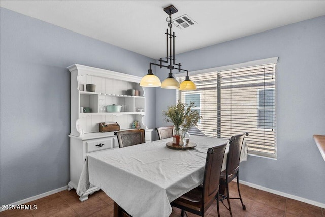 view of tiled dining room