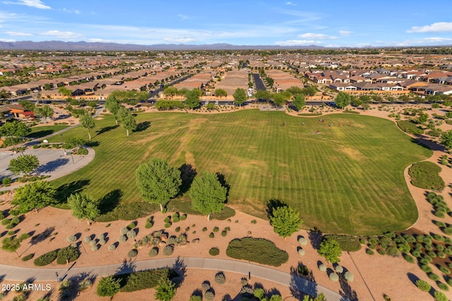 bird's eye view with a residential view and a mountain view