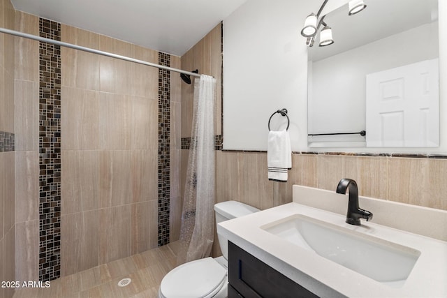 11421 W Lakeshore Dr, Youngtown, AZ 85363 - full bath with vanity, toilet, wainscoting, and a shower stall