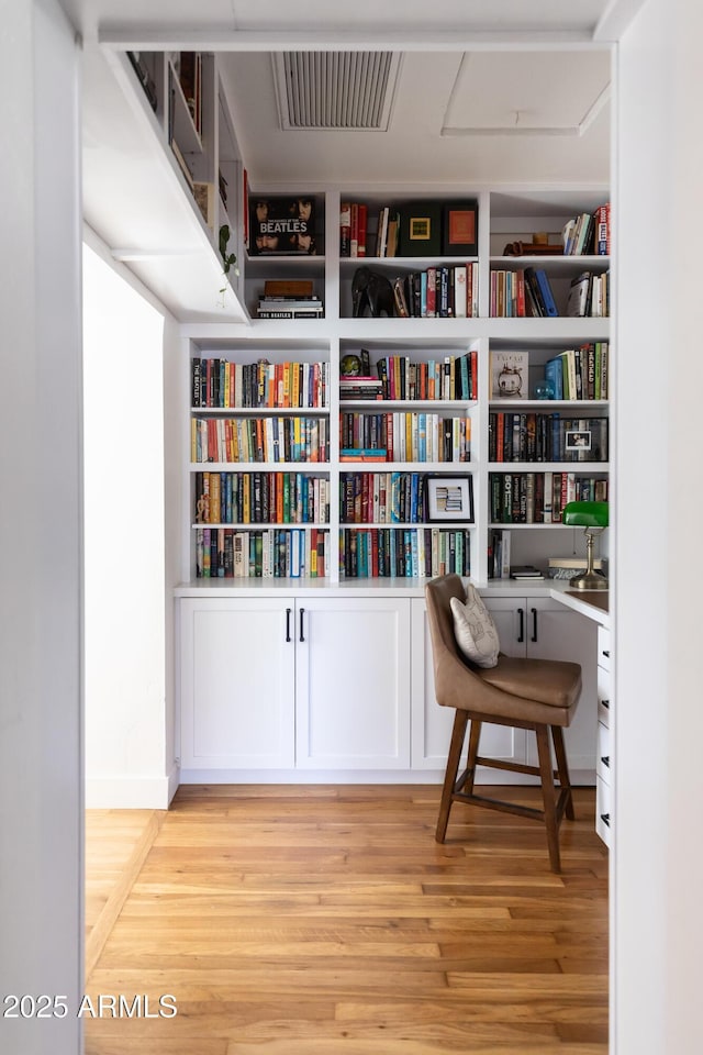 living area with light wood-type flooring