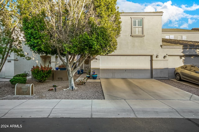 view of front of house with a garage