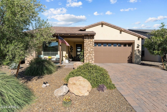 view of front of home featuring a garage