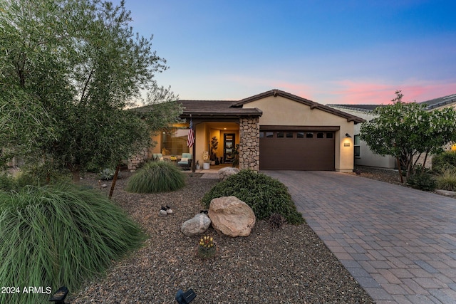 view of front of home featuring a garage