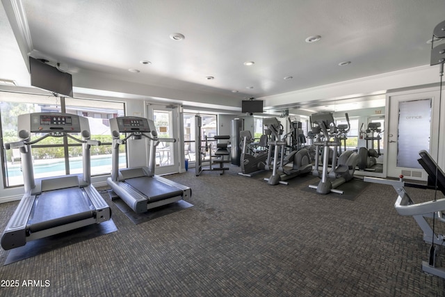 3330 W Danbury Dr Unit E203, Phoenix, AZ 85053 - workout area with carpet and french doors