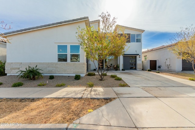 view of front facade with a garage