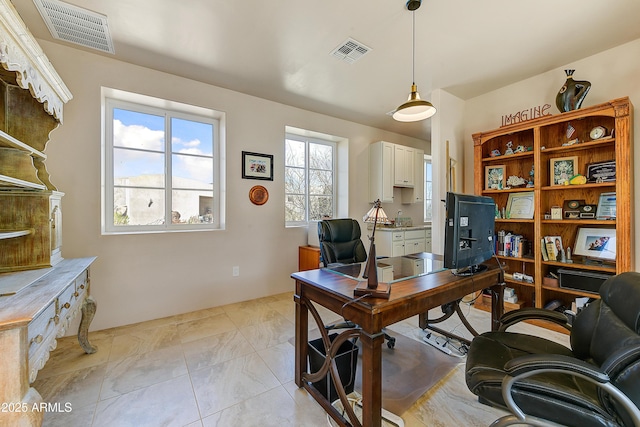 home office with visible vents