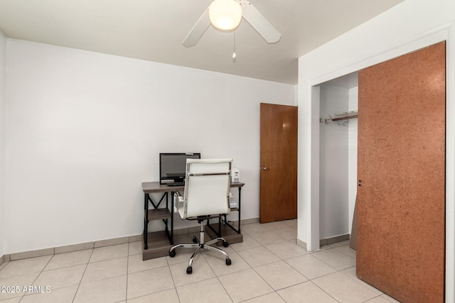 3617 W Luke Ave, Phoenix, AZ 85019 - office area featuring ceiling fan and tile patterned floors