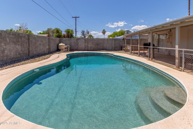 3617 W Luke Ave, Phoenix, AZ 85019 - view of swimming pool featuring a fenced in pool, a fenced backyard, and a patio area
