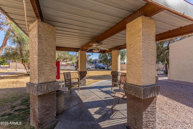 view of patio with ceiling fan