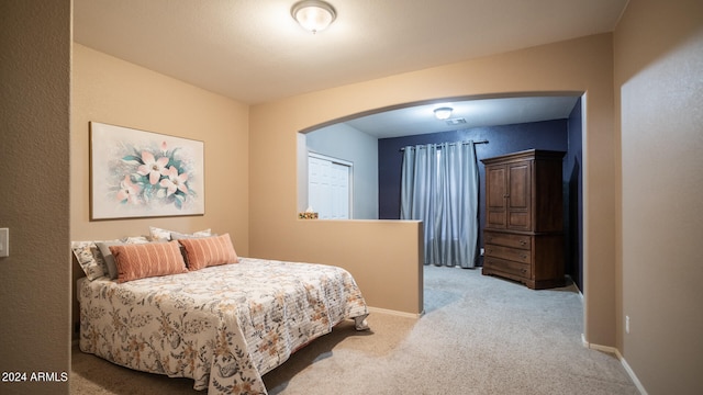 view of carpeted bedroom