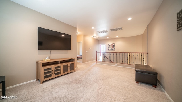 living room featuring carpet