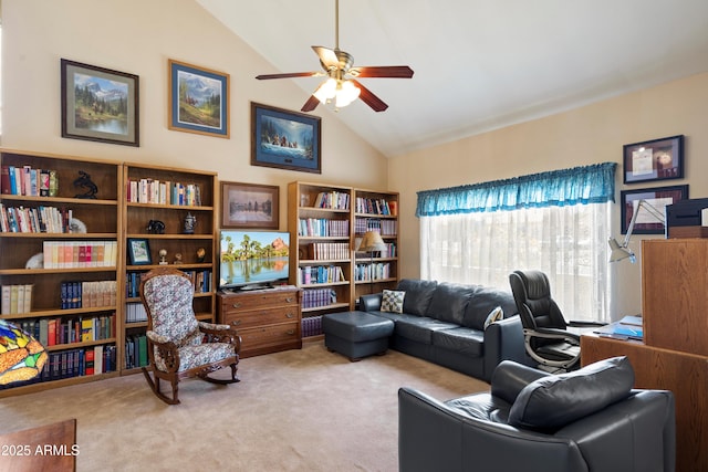 4002 N San Gabriel Cir, Mesa, AZ 85215 - carpeted office space with vaulted ceiling and a ceiling fan