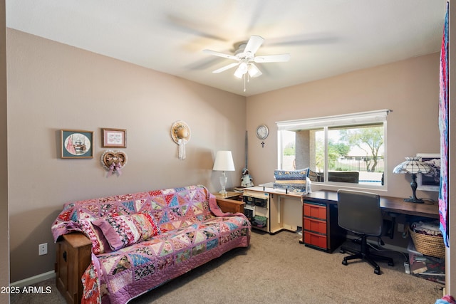 4002 N San Gabriel Cir, Mesa, AZ 85215 - home office featuring ceiling fan and carpet floors