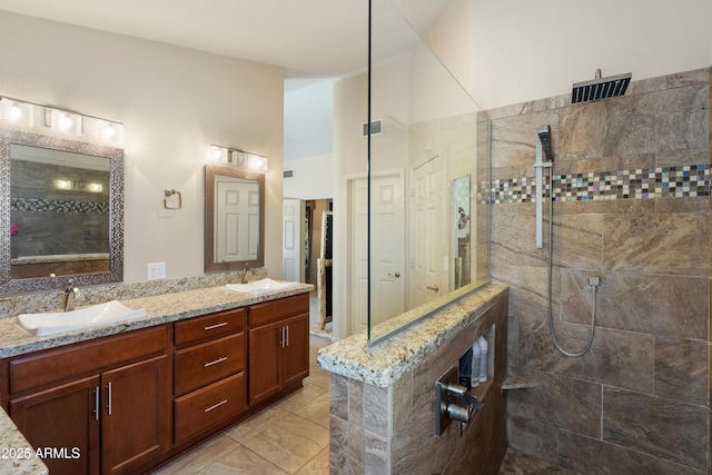 4002 N San Gabriel Cir, Mesa, AZ 85215 - bathroom with double vanity and a walk in shower