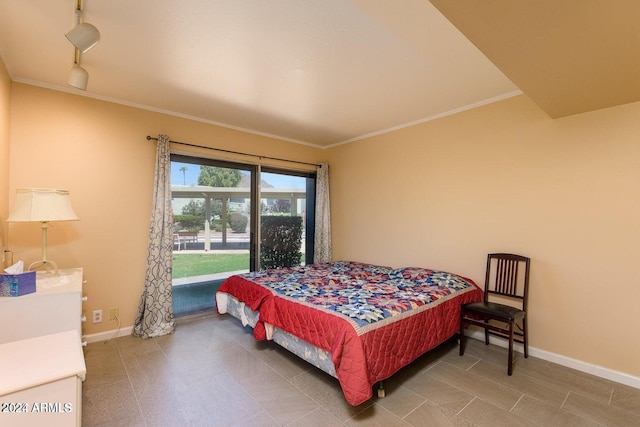 bedroom with ornamental molding