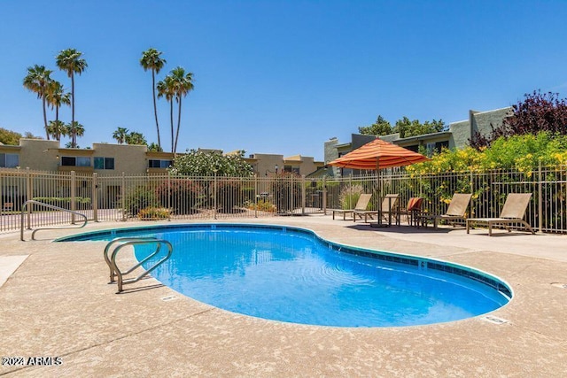 view of pool with a patio