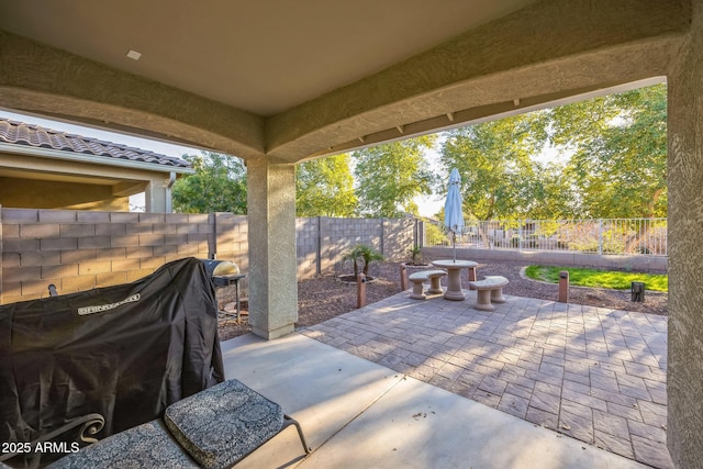 view of patio with grilling area