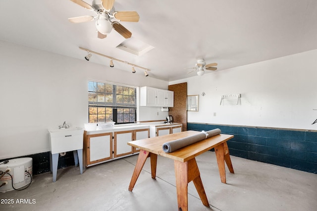 128 N French Dr, Prescott, AZ 86303 - office featuring concrete flooring, a ceiling fan, and track lighting