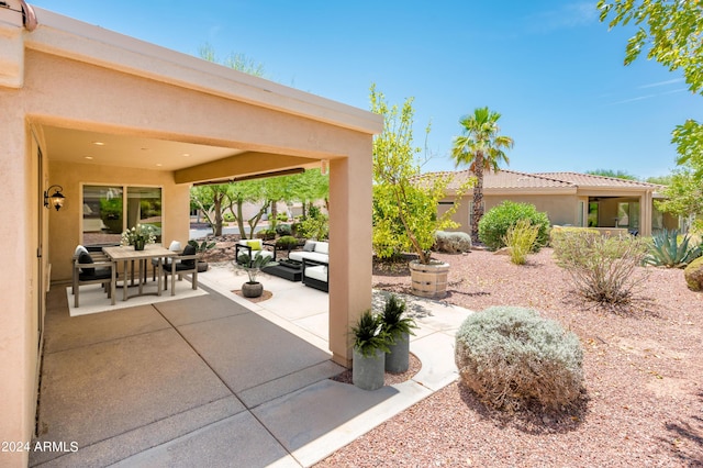 view of patio with an outdoor living space