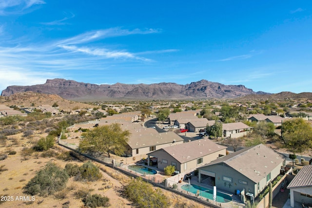 aerial view with a mountain view