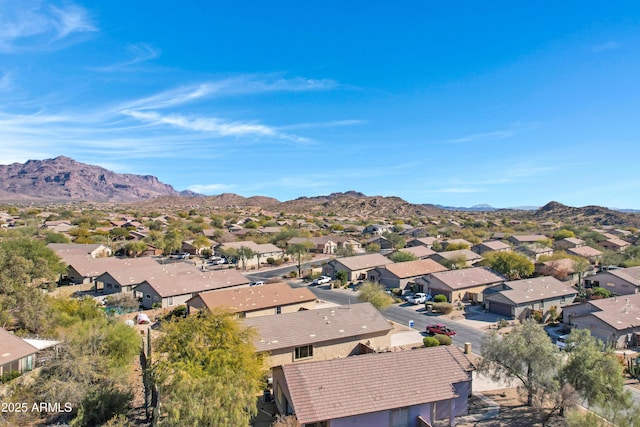 aerial view featuring a mountain view