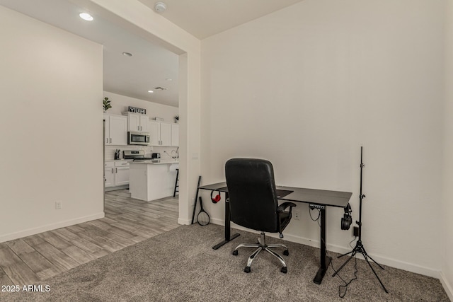 2716 S Chatsworth, Mesa, AZ 85209 - office space featuring recessed lighting, light carpet, and light wood-type flooring