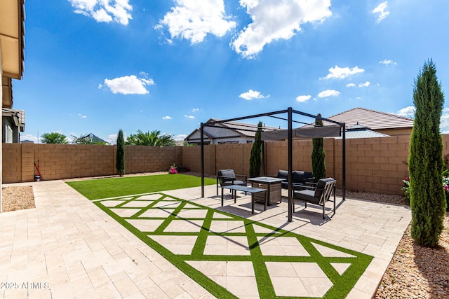 2716 S Chatsworth, Mesa, AZ 85209 - fenced backyard featuring a patio area and a fire pit